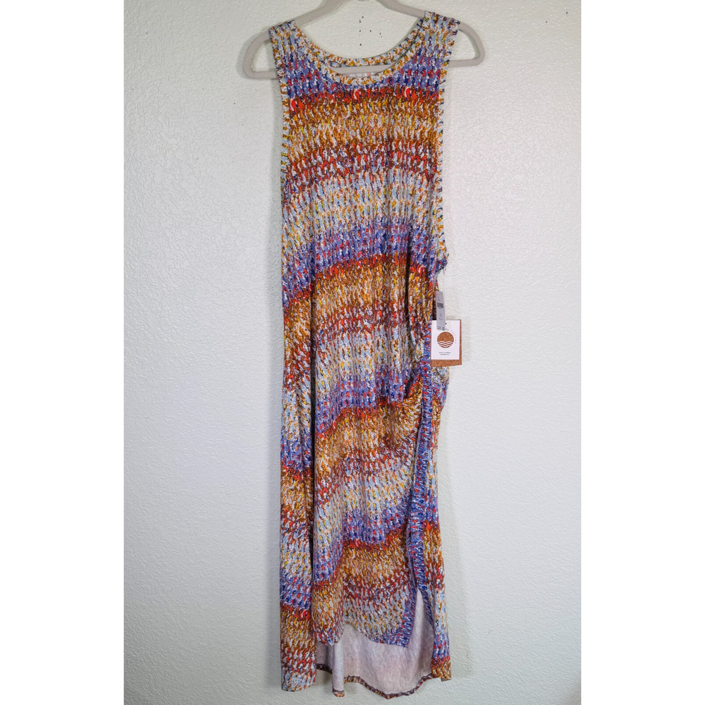 Daily Practice Anthropologie Dress Womens 3X Maxi Ruched Boho Beachy Plus Size